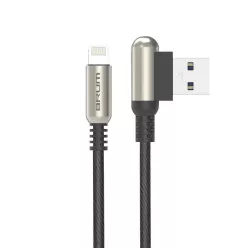 Кабель BRUM - Metal U011i USB - Apple Lightning 2.4 А 1м (Чорний)