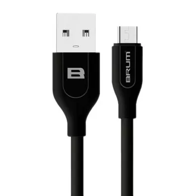 Кабель BRUM - Classic U001 USB - MicroUSB 2.1 А 1м (Чорний) - фото 1