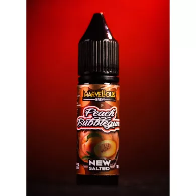 Рідина для електронних сигарет на основі нікотину сольового Marvellous Brew New Salted - Peach Bubblegum 15 ml 35 mg - фото 1