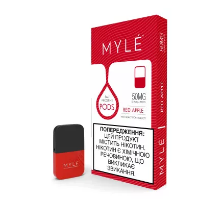 Картридж заправлений MYLE Pods - Cartridge Red Apple 50 мг 0.9 мл (4 шт) - фото 1
